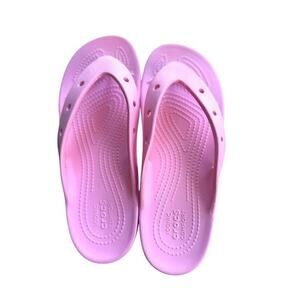 Crocs Womens Classic Platform Flip Flop Sandals Size 8 Pink Lightweight Comfy